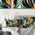 thumbnail image 3 of Designart "Regal Jungle In Orange And Green I" Abstract Printed Throw Pillow, 3 of 5