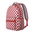 thumbnail image 2 of White Red Checkered Backpack for School,Cute School Bag,Schoolbag with Adjustable Shoulder Straps & Padded Back,15.3"x11"x7.1"., 2 of 6