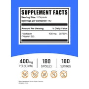 BulkSupplements Riboflavin Capsules - Vitamin B2, 400mg Per Serving (180 Capsules - 180 Servings)