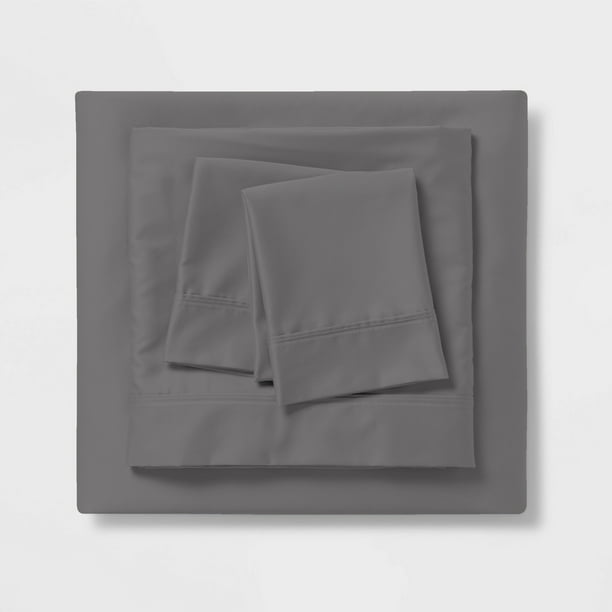 100 Cotton OdorNeutralizing Antimicrobial Sheet Set, Full Dark Gray