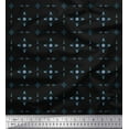 thumbnail image 1 of Soimoi Black polyester Crepe Fabric Lattice Geometric Print Fabric by the Yard 52 Inch Wide, 1 of 3
