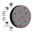 thumbnail image 4 of Goofa Ladybugs on Black and White Striped Pattern Universal Tire Cover for Jeep, SUV, Truck, and Trailer – Waterproof, UV-Resistant,Easy to Install, Fits 14"-17" Tires-16 inch, 4 of 6