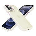 thumbnail image 3 of For Apple iPhone 11 (XI6.1) Polished Oil Thick Acrylic Metal Button Hybrid Case Cover - Beige, 3 of 3