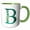 Green/White, variant on 3drose, Elegant Green Monogram Initial B with Eucalyptus Leaves, 11oz Two-tone Blue Mug