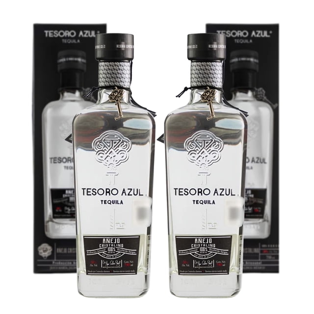 Duo Pack Tequila Tesoro Azul Añejo Cristalino 750 Ml Tesoro Azul Tequila, Añejo Cristalino