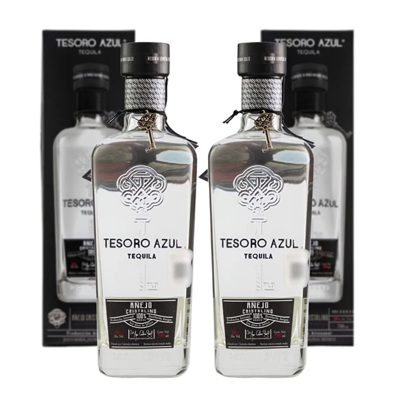 Duo Pack Tequila Tesoro Azul Añejo Cristalino 750 Ml Tesoro Azul Tequila, Añejo Cristalino