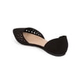 thumbnail image 3 of Breckelles EE43 Women Suede Pointy Toe D'orsay Hollow Out Slip On Flat, 3 of 6