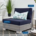 thumbnail image 3 of Modway Conway Outdoor Patio Wicker Rattan Armless Chair in Light Gray Navy, 3 of 8