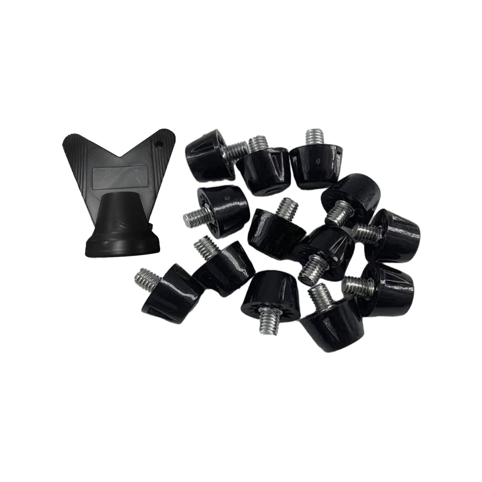 12 Pointes De Remplacement Pour Chaussures De Football - Crampons Nylon Noir - 10mmx14mm / 7mmx14mm