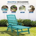 thumbnail image 5 of LOYALICE Adjustable Wheeled HDPE Plastic Outdoor Patio Lounge Chair W/ Cup Holder,78.3"x25.1"x16.3", Turquoise, 5 of 11