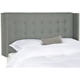 thumbnail image 2 of SAFAVIEH Keegan Winged Tufted Headboard with Nail Heads, Queen, Grey, 2 of 4