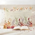 thumbnail image 3 of Red Orange Floral Fall Outdoor Waterproof Pillow Covers, Thanksgiving Eucalyptus Leaves Autumn Decorative Square Throw Pillowcase Sofa Cushion Sham for Patio/Couch/Chair, 20"x20" 2 Pack, 3 of 8