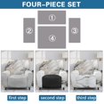 thumbnail image 6 of HELLHERO Marble Pattern Recliner Chair Covers, 4 Pcs Stretch Washable Non Slip Slipcovers for Home Kids and Pet Single Lounger Sofa, 6 of 8