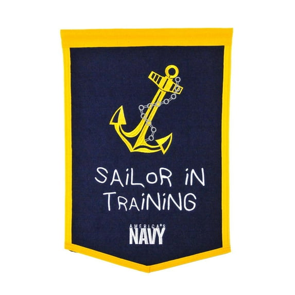 US Navy Sailor In Training Embroidered Wool 12x18 Lil Fan Banner Flag