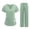 18#Light Green, variant on Women Scrubs Sets Stretch Tops with Pockets & Cargo Pants Jogger Nurse Work Uniform Quick Drying