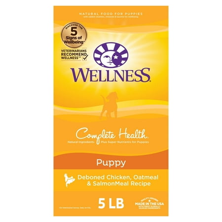 UPC: 0076344891468 | Wellness Complete Health Natural Dry Puppy Food Chicken Salmon & Oatmeal 5-Pound Bag