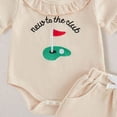 thumbnail image 3 of Kogui Newborn Girl Outfit Girls Summer Outfit Sets Infant Short Sleeve Cartoon Prints Romper Bodysuit Shorts Outfits Back to School Outfit Sets for Girls 0 3 6 9 12 18 24 Months (Beige,6-9 Months), 3 of 3