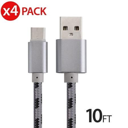 4x 10FT USB Type C Cable Fast Charging Cable USB-C Type-C 3.1 Data Sync Charger Cable Cord For Samsung Galaxy S9 S9+ Galaxy S8 S8 Plus Nexus 5X 6P OnePlus 2 3 LG G5 G6 V20 HTC M10 Google Pixel XL price history on PriceWatchPro