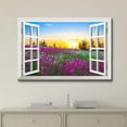 thumbnail image 2 of Window View Wall Art 3D Creative Flower Picture Gallary Wrapped Canvas Art For Bedroom Livingroom Decoration Print Ready to Hang, 2 of 4
