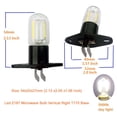 thumbnail image 2 of Bombilla LED Z187 para microondas vertical derecha T170 base equivalente a 1,5 W, lámpara de filamento para refrigerador de 20 W, repuesto para Galanz LG Samsung Sharp Siemens Whirlpool WB36X10303 WB3, 2 of 5