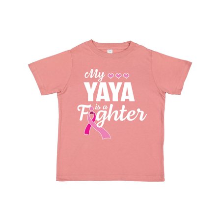

Inktastic Breast Cancer Awareness My Yaya is a Fighter Gift Toddler Boy or Toddler Girl T-Shirt