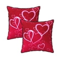 thumbnail image 1 of Velvet Decorative Throw Pillow Covers Set of 2, Soft Square Cushion Cover with Invisible Zipper Romance Valentine Pink Love Heart Printing, 16"x16", 1 of 7