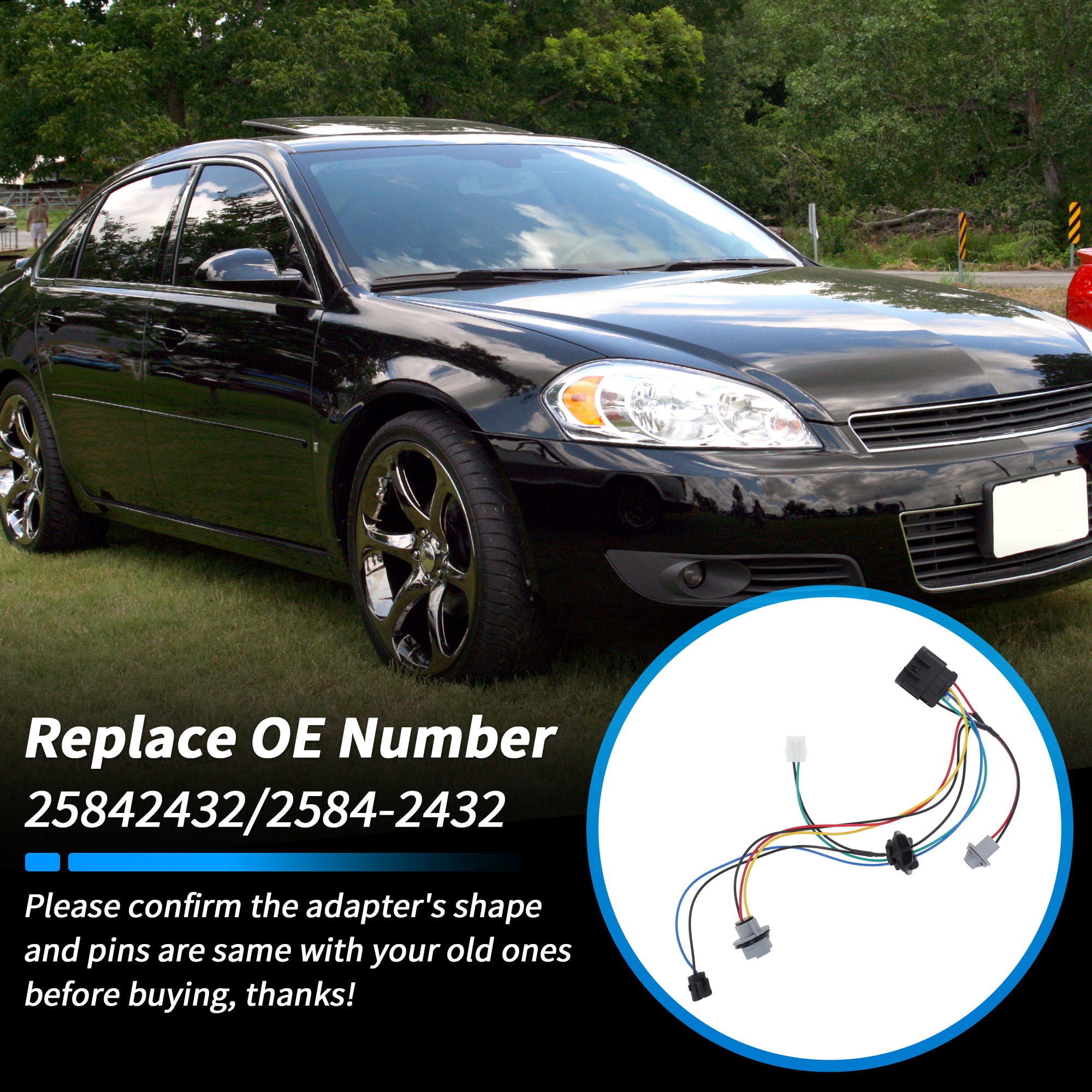 Unique Bargains Headlamp Wiring Harness Socket Wiring for Chevy Impala 06-13