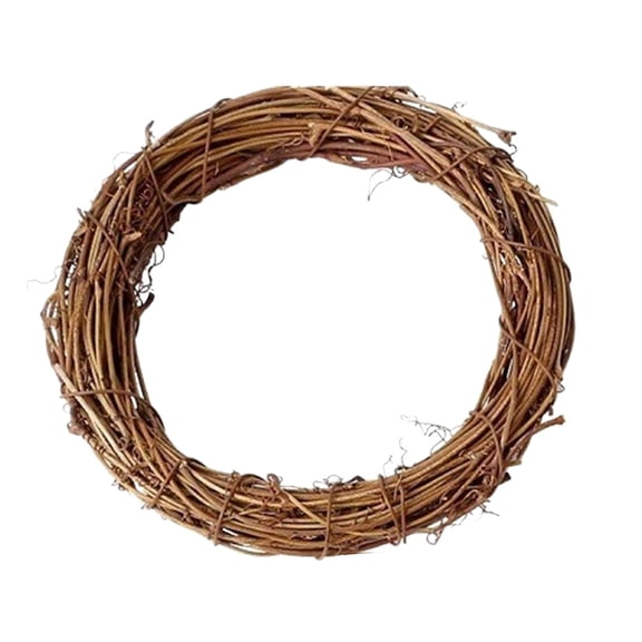 Natural Round Grapevine Wreath Ring, Unfinished Rattan Twig Garland Base, Blank DIY Craft Frame, Versatile Hanging Decor Supply for Front Door Ornaments and Christmas Holiday Arrangements