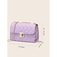 thumbnail image 5 of REMANLAND Women's Crossbody Chain Strap Small Flap Mini Quilted Satin Messenger Shoulder Bag, Purple, 5 of 7