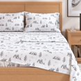 thumbnail image 2 of Linery & Co. Premium 100% Turkish Cotton Brushed Flannel Novelty Printed Sheet Set North Pole Polar Bears Full Flannel Novelty Cabin & Lodge,, 2 of 5