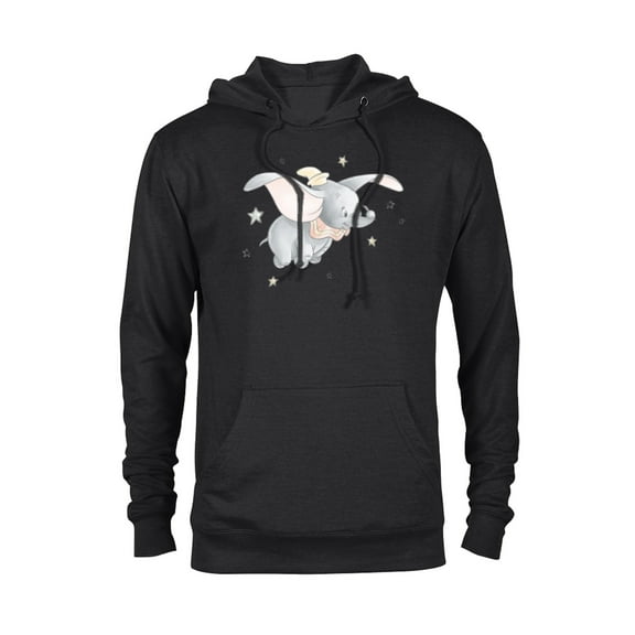 Disney Classic Dumbo and Magic Feather Watercolor - Pullover Hoodie for Adults - Customized-Black