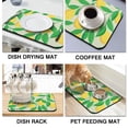 thumbnail image 4 of Lemon Floral Dish Drying Mat: A Burst of Summer for Your Kitchen Counter – 18x24, Super Absorbent, 4 of 7