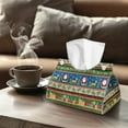 thumbnail image 4 of ZUXONGSY Christmas Santa Claus Tissue Box Cover 2 Pcs Modern PU Leather Tissue Box Holder with Buckle Facial Paper Organizer Convenient to Use Napkin Holder Case Christmas Home Decor, 4 of 7