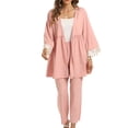 thumbnail image 6 of Womens Fashion New Loose Casual Solid Color Cardigan Long Sleeved Pants Two-piece Set Trendsetting Women's Apparel, 6 of 6