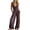 Brown, variant on Jumpsuits for Women Ruffle Trim Deep V Neck Sleeveless Front Zip Jumpsuit Cute Boho Baggy Wide Leg One Piece Boho Vacation Rompers Yellow XXL