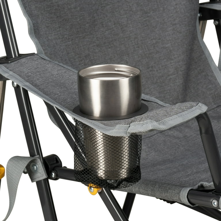 GCI Outdoor Kickback Rocker Foldable Rocking Camp Chair, Heathered