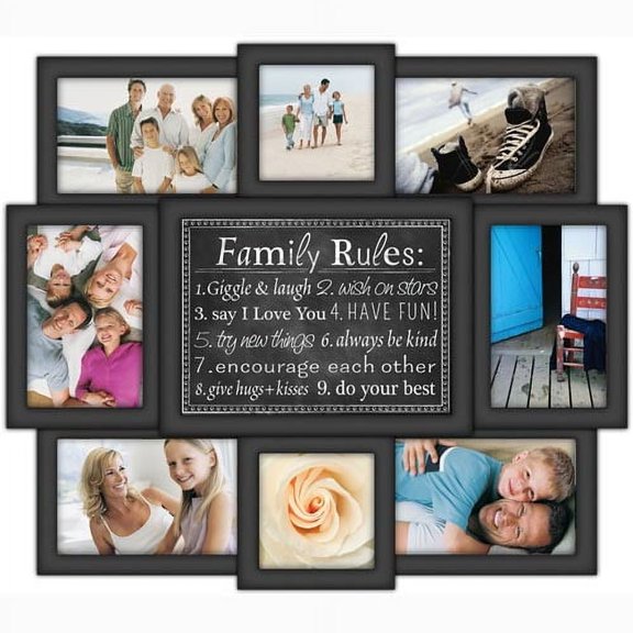 Malden Family Rules 8 Slot 4" x 6" Picture Frame