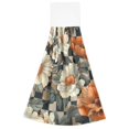 thumbnail image 7 of Yayeee Kitchen Hanging Hand Towels Set of 2 with Loop Bathroom Absorbent Tie Towel, Gray Floral Pattern, 7 of 7