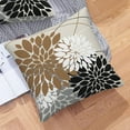 thumbnail image 2 of Brown Black and Grey Dahlia Floral Pillow Covers 20x20 Set of 2 Coffee White Outdoor Modern Geometry Flower Throw Pillows Cover Summer Farmhouse Linen Decorative Pillowcase for Couch Bed Decor, 2 of 6