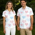 thumbnail image 2 of Stamzod Couples Matching Hawaiian Shirts Men Women Lover Heart Valentines Shirt Short Sleeve Summer Beach Button Down Shirts White E XXL, 2 of 8