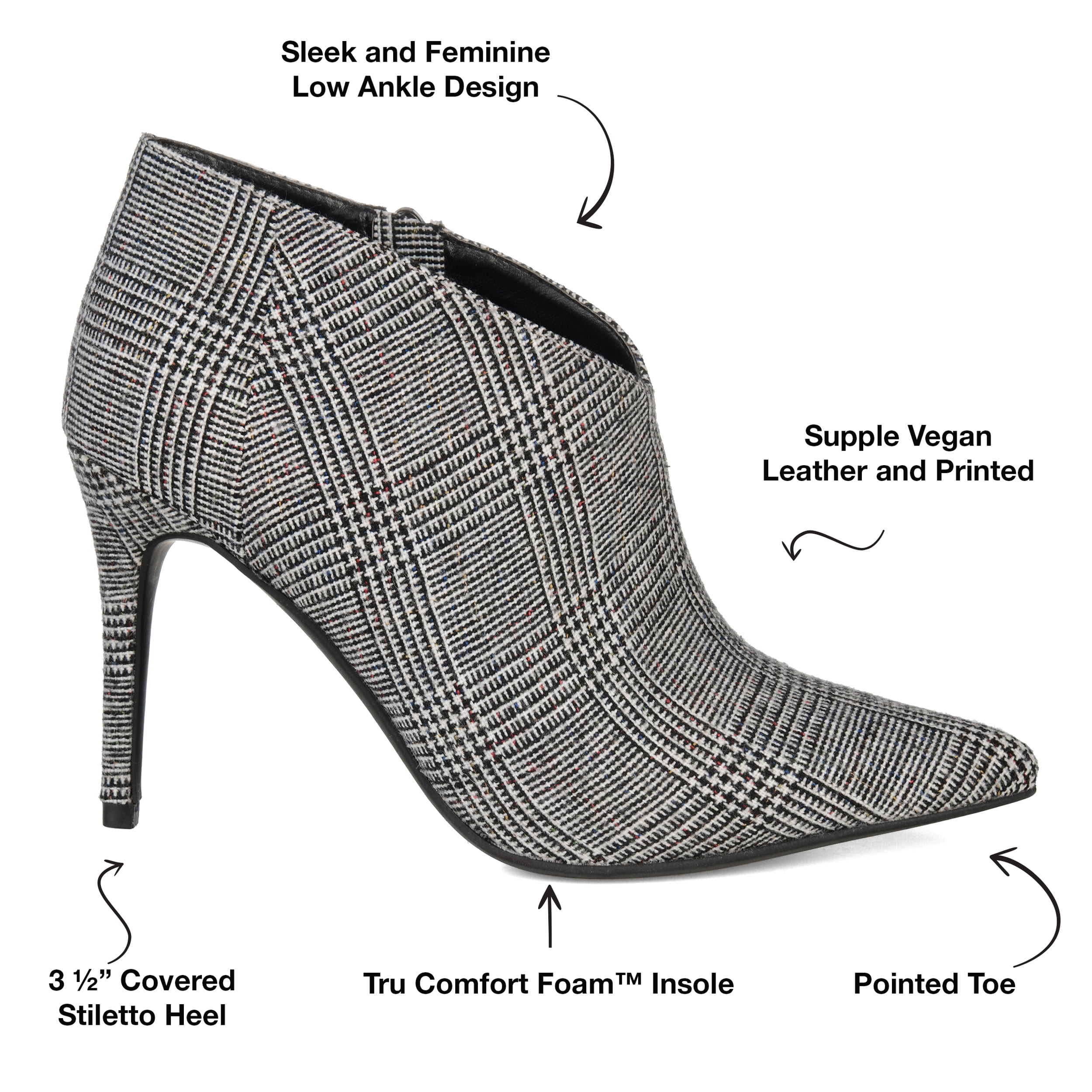 Journee Womens Demmi Inside Zip Stiletto Booties