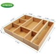 thumbnail image 2 of AdjustableBambooDrawerOrganizersUtensilTrayKitchenStorageOrganizer6PieceCutlerySilverwareHolderBinsContainerwithRemovableDividersforDeskClosetBathroomOffice, 2 of 7