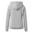 thumbnail image 5 of Scyoekwg Sweatshirt for Women Trendy Classic Solid Colors Long Sleeve Essentials Hoodie Pullover Tops Hooded Neck Pullover Sweatshirt Casual Hoodie Tops Ladies Sweatshirts Gray S, 5 of 5