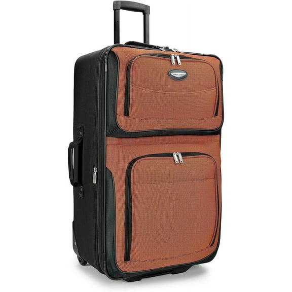 Travel Select Amsterdam Expandable Rolling Upright Luggage, Orange, 29" Checked Medium