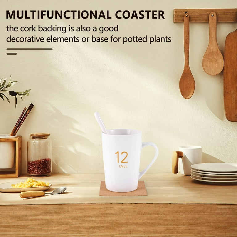 16 Pcs Self-Adhesive Cork Rounds - 3x3 Inch Cork Tiles For Coasters, DIY Crafts & Furniture Pads