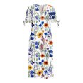 thumbnail image 3 of Robe Décontractée pour Femmes pour l'Été, Imprimé Vintage, Robe T-Shirt à Manches Courtes, Ample, Midi de Plage, Robe d'Été avec Poches, 3 of 5