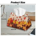 thumbnail image 7 of SEANATIVE Thanksgiving Tissue Box Cover Rectangular PU Leather Tissue Box Holder Fall Maple Leaves Tissue Cover Organizer for Bathroom, Kitchen, Bedroom, Office Desk, Nightstand, 7 of 7