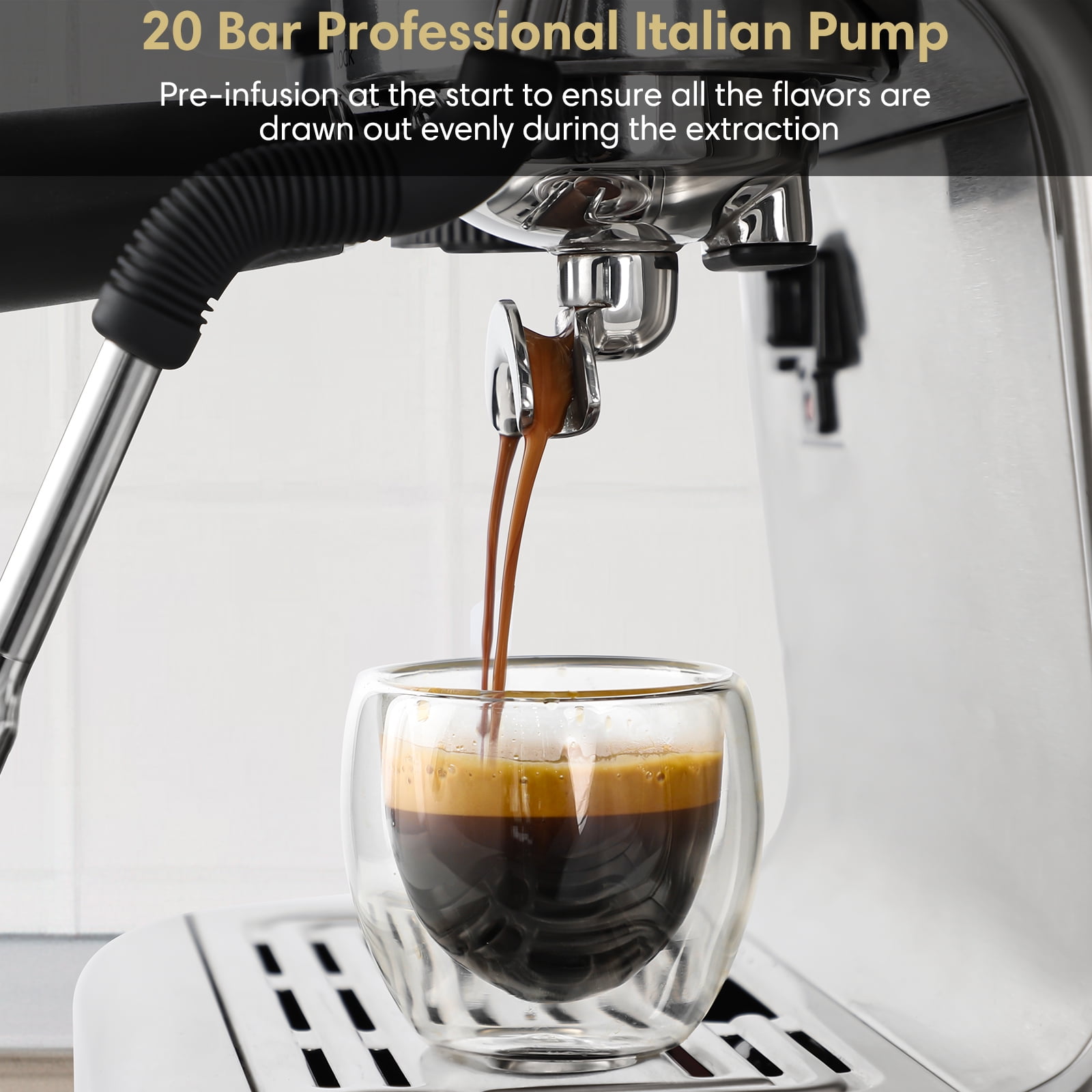 Buy Sincreative Espresso Machine with Grinder, 20 Bar Semi Automatic