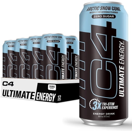 Cellucor C4 Energy Ultimate Arctic Snow Cone, 12 pack of 16 oz Cans