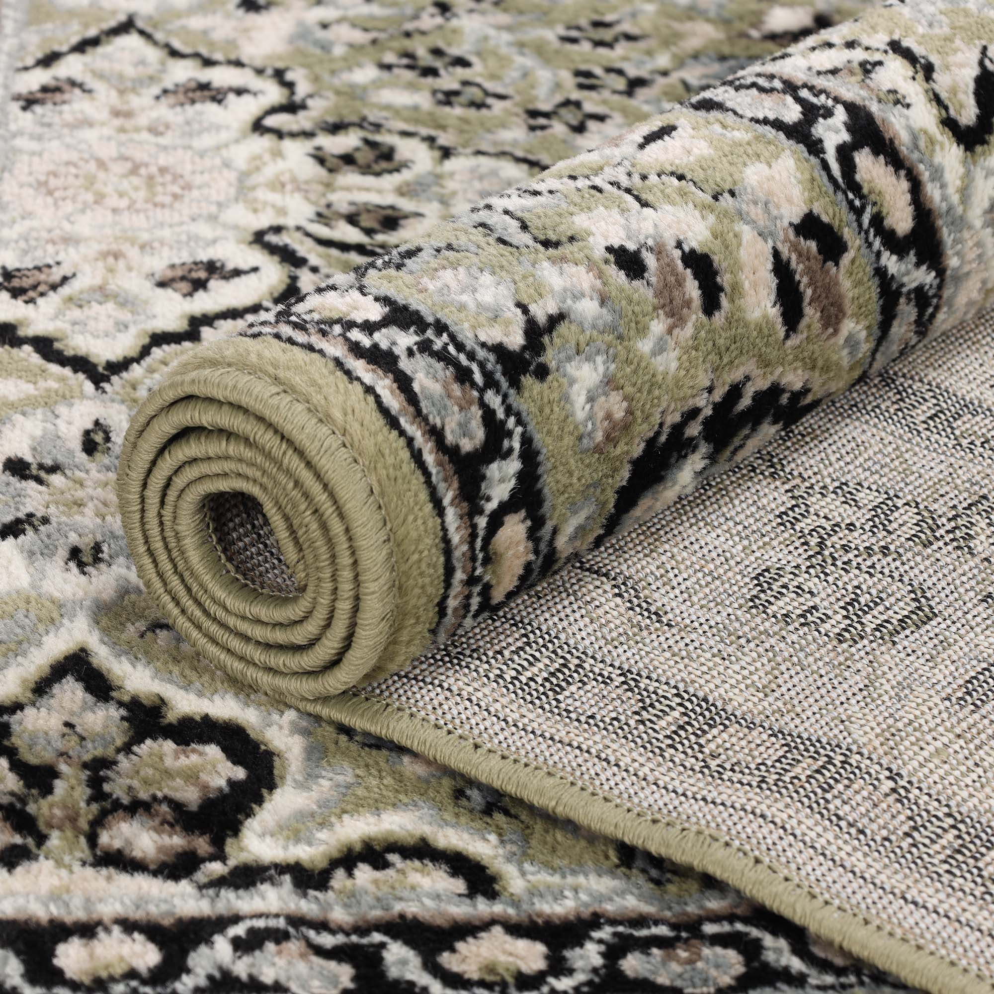 Superior Radcliffe Floral Medallion Indoor Area Rug, 3' x 5', Green